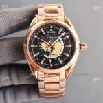 Swiss Copy Omega Aqua Terra Worldtimer Rose Gold Watch